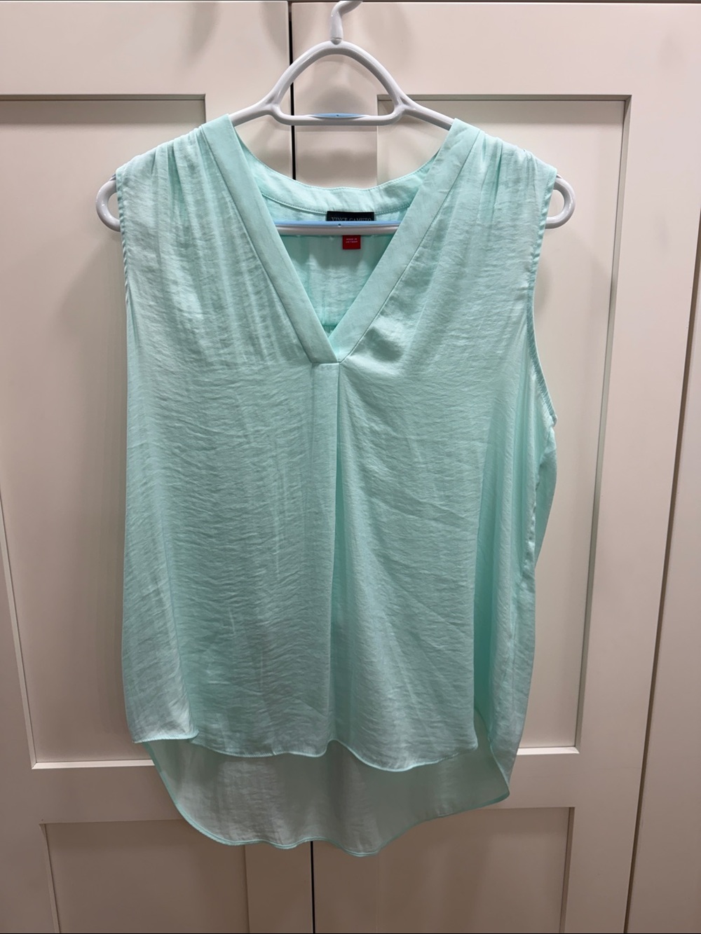 Vince Camuto Sleeveless V-Neck Blouse in Mint